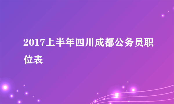 2017上半年四川成都公务员职位表