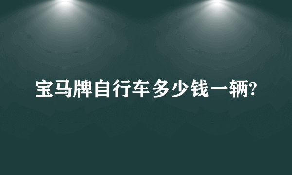 宝马牌自行车多少钱一辆?