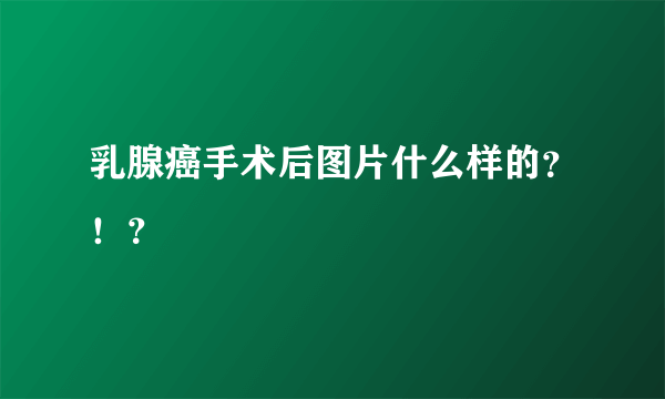 乳腺癌手术后图片什么样的？！？