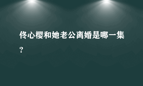 佟心樱和她老公离婚是哪一集？