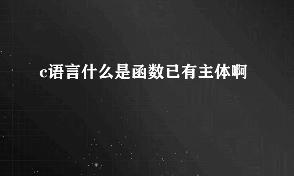 c语言什么是函数已有主体啊