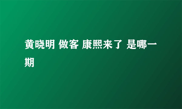 黄晓明 做客 康熙来了 是哪一期