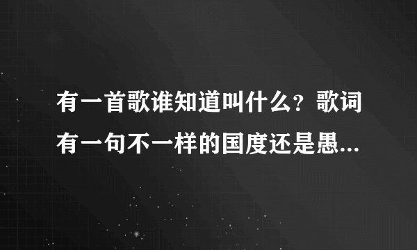 有一首歌谁知道叫什么？歌词有一句不一样的国度还是愚人的国度我想不起来了