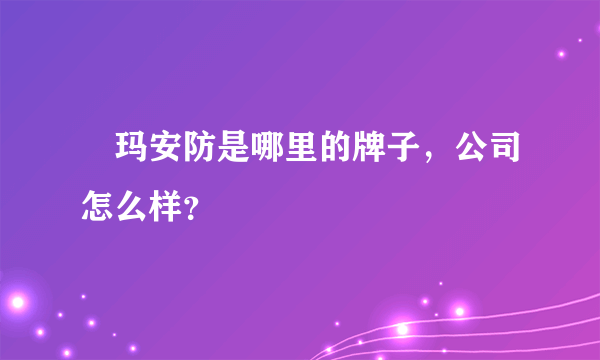 玥玛安防是哪里的牌子，公司怎么样？