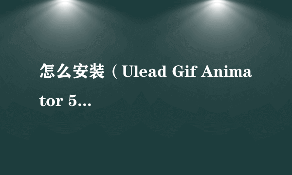 怎么安装（Ulead Gif Animator 5中文正式版）这个软件 ？？