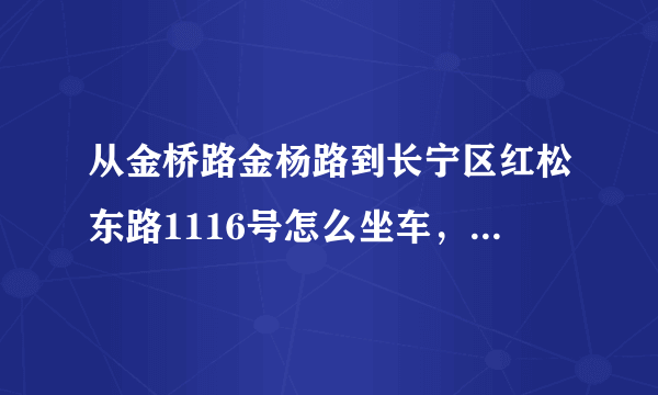 从金桥路金杨路到长宁区红松东路1116号怎么坐车，或地铁，急需要？