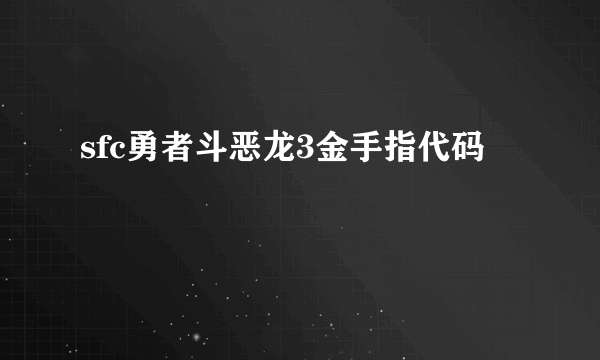 sfc勇者斗恶龙3金手指代码