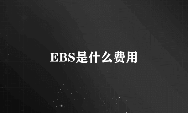 EBS是什么费用