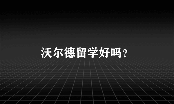 沃尔德留学好吗？