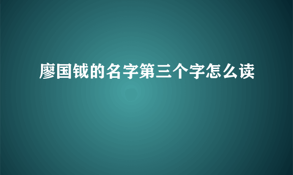 廖国钺的名字第三个字怎么读