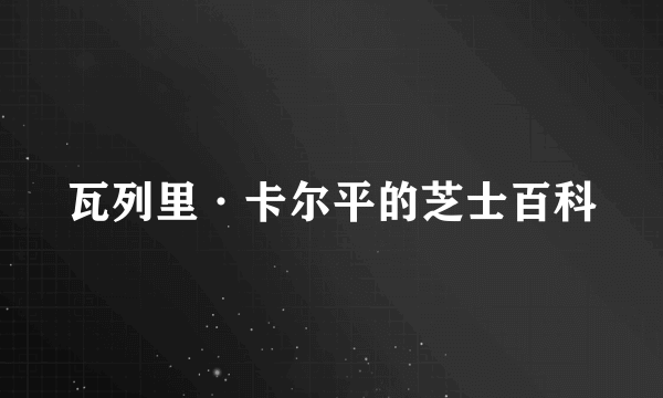 瓦列里·卡尔平的芝士百科