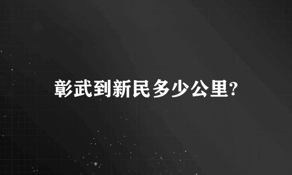 彰武到新民多少公里?