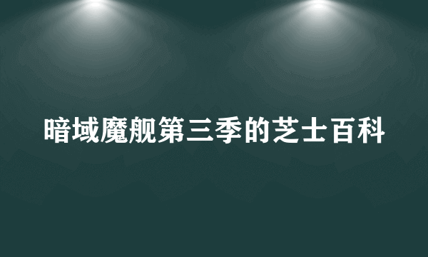 暗域魔舰第三季的芝士百科