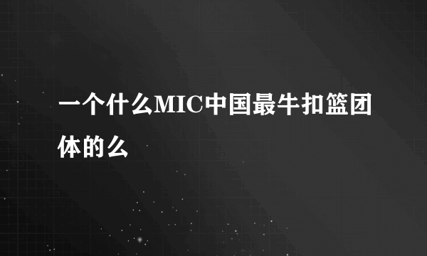 一个什么MIC中国最牛扣篮团体的么