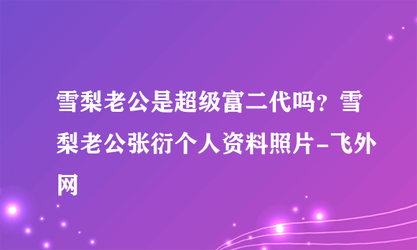 雪梨老公是超级富二代吗？雪梨老公张衍个人资料照片-飞外网