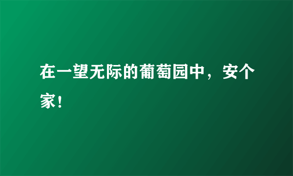 在一望无际的葡萄园中，安个家！