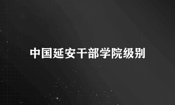 中国延安干部学院级别